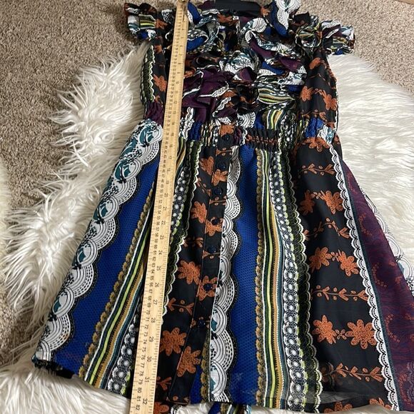 Twenty one Dress Womens size Small chiffon floral mini Ruffle Cap Sleeve - Picture 12 of 12